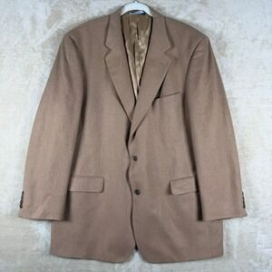 Brooks Brothers Mens 46L Camel Hair Blazer Tan 2 Button Made in Mexico Classic